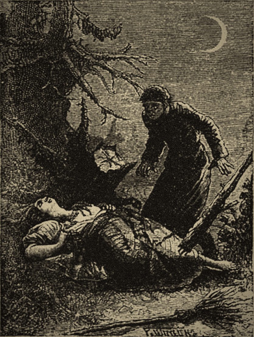 Engraving: before him lay a beauty